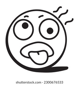 A cute happy emoji doodle icon