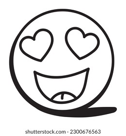 A cute happy emoji doodle icon