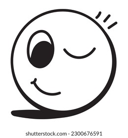 A cute happy emoji doodle icon