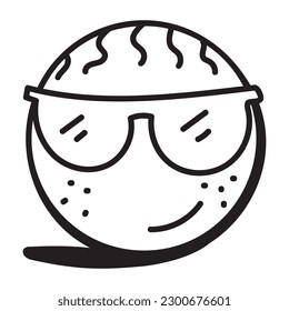 A cute happy emoji doodle icon