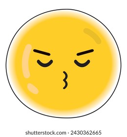 Cute happy emoji icon Vector illustration