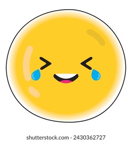 Icono de emoji feliz lindo ilustración vectorial