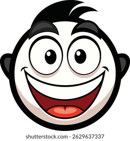 Vetor de Emoji feliz bonito para desenhos divertidos