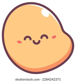 Cute happy emoticon vector cartoon sign isolated on a white background.