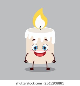cute happy expression of candle cartoon character
