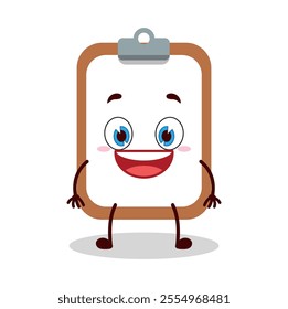 cute happy expression of clipboard cartoon character