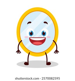 cute happy expression of mirror cartoon character
