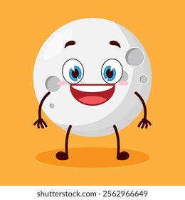 cute happy expression of moon cartoon character
