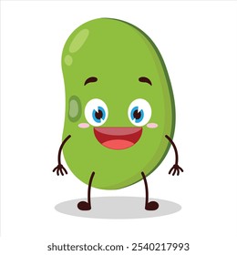cute happy expression of mung bean  character