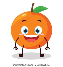 cute happy expression of orange character