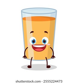 cute happy expression of orange juice cartoon character