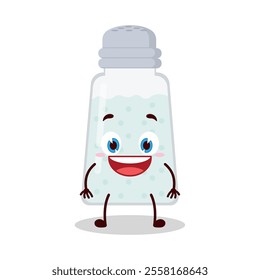 cute happy expression of salt cartoon character