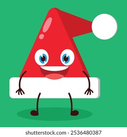 bonitinho expressão feliz do personagem de chapéu de Santa Clause