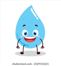 cute happy expression of water drop cartoon character