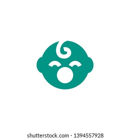 cute happy face baby with pacifier icon design. medical healthcare vector illustration.