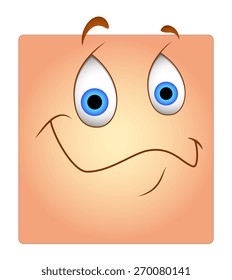 Cute Happy Face Box Smiley Vector