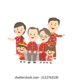 Cute and Happy Family Character Vector.