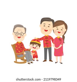 Cute and Happy Family Character Vector.
