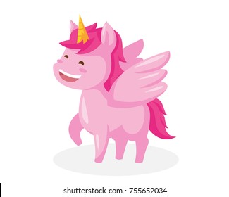 Cute Happy Flying Pony Illustration, Suitable for Children Product, Print, Logo, Game Asset, And Other Children Related Occasion.