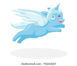 Cute Happy Flying Pony Illustration, Suitable for Children Product, Print, Logo, Game Asset, And Other Children Related Occasion.