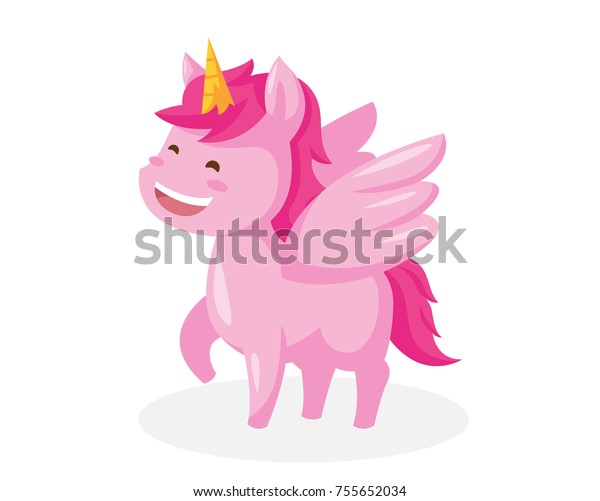 Cute Happy Flying Pony Illustration Suitable Stock Vector (Royalty Free ...