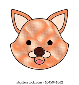 cute happy fox  animal icon over white background, colorful design. vector illustration
