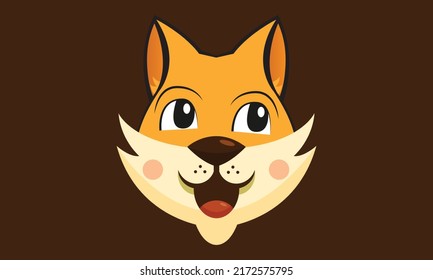 Cute happy fox cartoon vector illustration