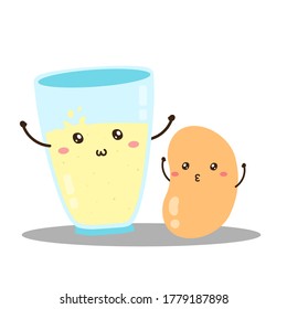Cute happy fresh carrot juice vector design, can be use to make poster