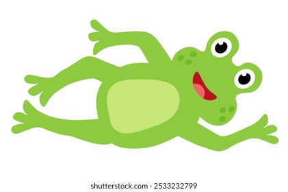Cute Happy Frog. Children vector flat illustration.