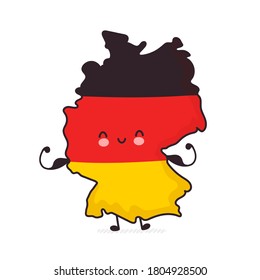 かわいいおかしなドイツの地図と疑問符の付いた国旗の文字 ベクター平線カートーンのカワイイ文字のイラストアイコン 白い背景に ドイツのコンセプト のベクター画像素材 ロイヤリティフリー Shutterstock
