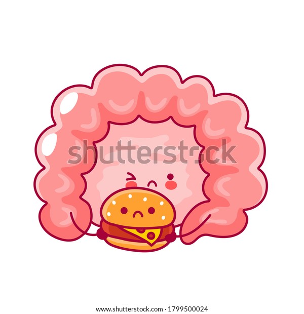 Cute Happy Funny Human Intestine Organ Stock Vector Royalty Free 1799500024 Shutterstock