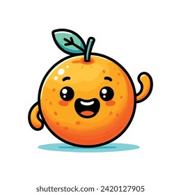 Cute happy funny orange vector Illustration  