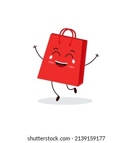 Cute happy funny shopping bags. Vector cartoon character illustration icon design.Isolated on white background Eps 10