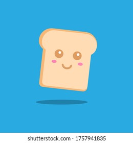 Cute happy funny smiling bread. Vector cartoon illustration