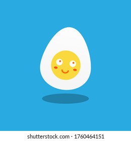 Cute happy funny smiling egg. Vector cartoon illustration.
