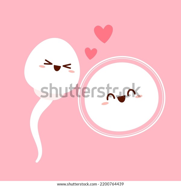 Cute Happy Funny Sperm Cell Ovum Stock Vector Royalty Free 2200764439 Shutterstock 1110