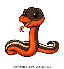 Cute happy garter snake cartoon