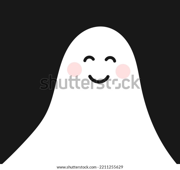 Cute Happy Ghost Character Portrait Halloween Stock Vector Royalty