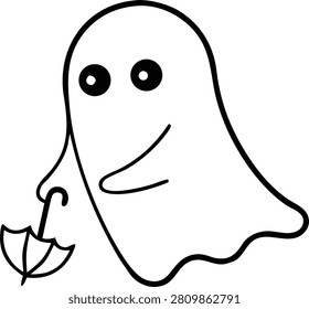 Cute Happy Ghost Holding
