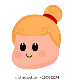 Cute happy girl avatar. Vector illustration design