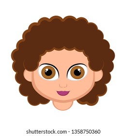 Cute happy girl avatar. Vector illustration design