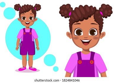 cute happy girl with curly hair