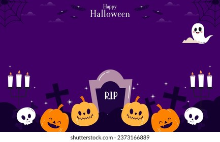 Cute Happy Halloween Copy Space Banner Background