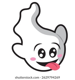 Personagem fantasma bonito feliz halloween ilustração Vetor
