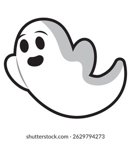 Personagem fantasma bonito feliz halloween ilustração Vetor