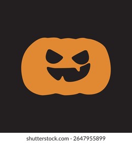 cute happy halloween pumpkin with a funny face