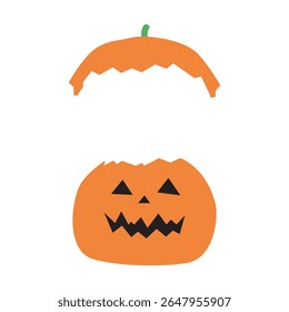 cute happy halloween pumpkin with a funny face
