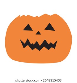cute happy halloween pumpkin with a funny face	