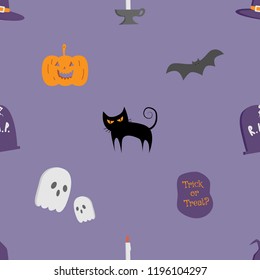 Cute happy Halloween seamless pattern background wallpaper vector eps10