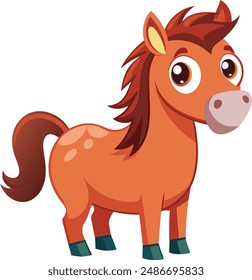 Cute and happy horse illustration